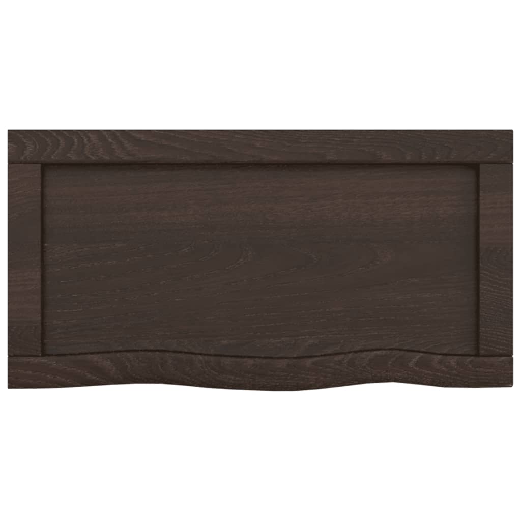 Ripiano Muro Marrone Scuro 40x30x(2-6) cm Massello Rovere Trattato - homemem39