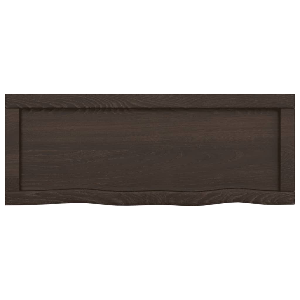 Ripiano Marrone Scuro 80x30x(2-6) cm Massello Rovere Trattato - homemem39