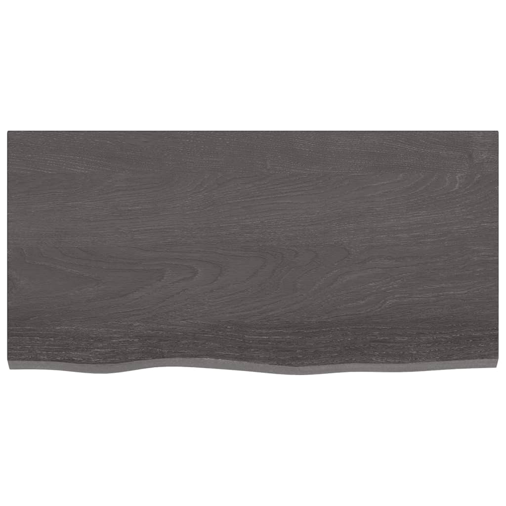 Ripiano Muro Marrone Scuro 80x40x2 cm Massello Rovere Trattato - homemem39