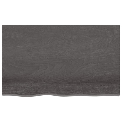 Ripiano Muro Marrone Scuro 80x50x2 cm Massello Rovere Trattato - homemem39