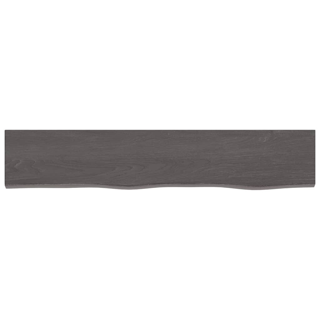 Ripiano Muro Marrone Scuro 100x20x6 cm Massello Rovere Trattato - homemem39