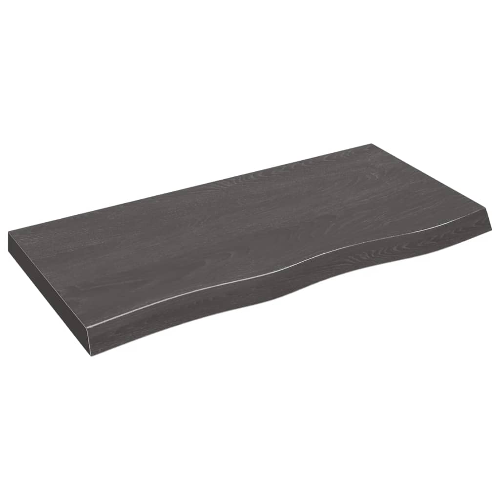 Ripiano Marrone Scuro 100x50x(2-6) cm Massello Rovere Trattato - homemem39