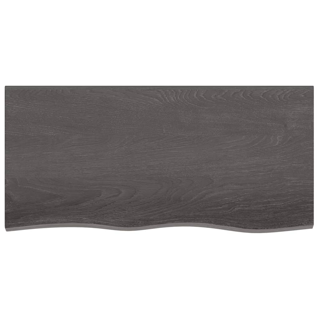 Ripiano Marrone Scuro 100x50x(2-6) cm Massello Rovere Trattato - homemem39