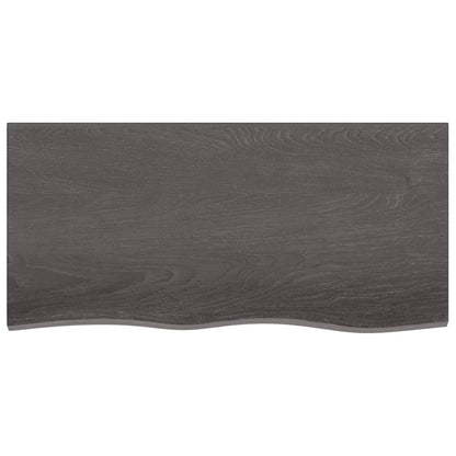 Ripiano Marrone Scuro 100x50x(2-6) cm Massello Rovere Trattato - homemem39