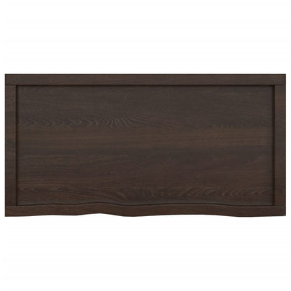 Ripiano Marrone Scuro 100x50x(2-6) cm Massello Rovere Trattato - homemem39