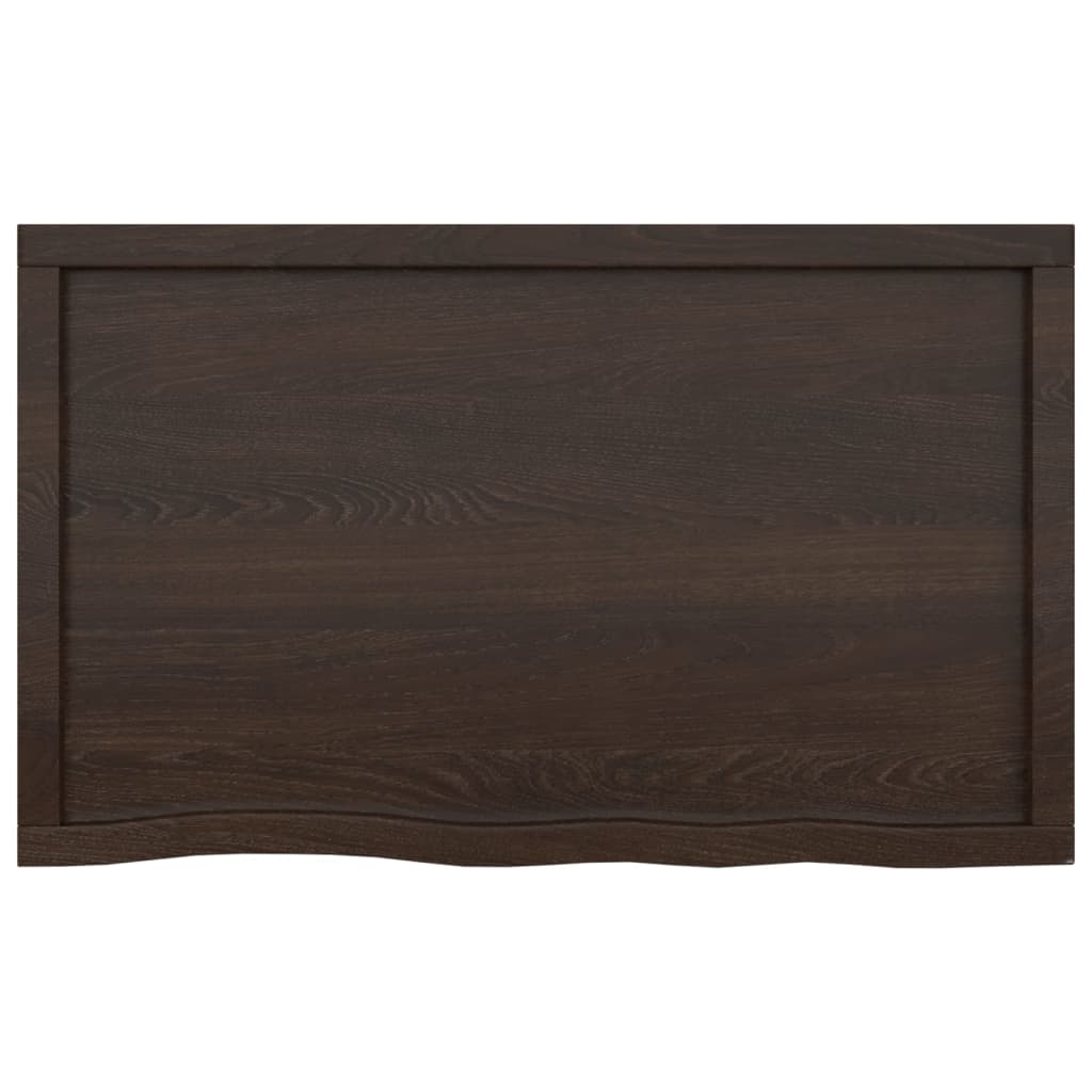 Ripiano Marrone Scuro 100x60x(2-4) cm Massello Rovere Trattato - homemem39