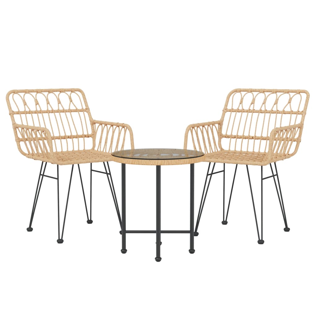 Set da Pranzo da Giardino 3 pz in Polyrattan - homemem39