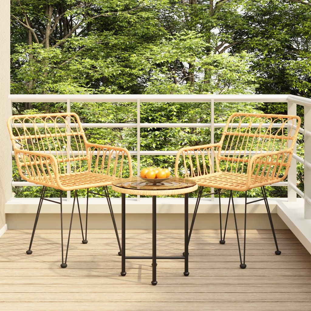 Set da Pranzo da Giardino 3 pz in Polyrattan - homemem39