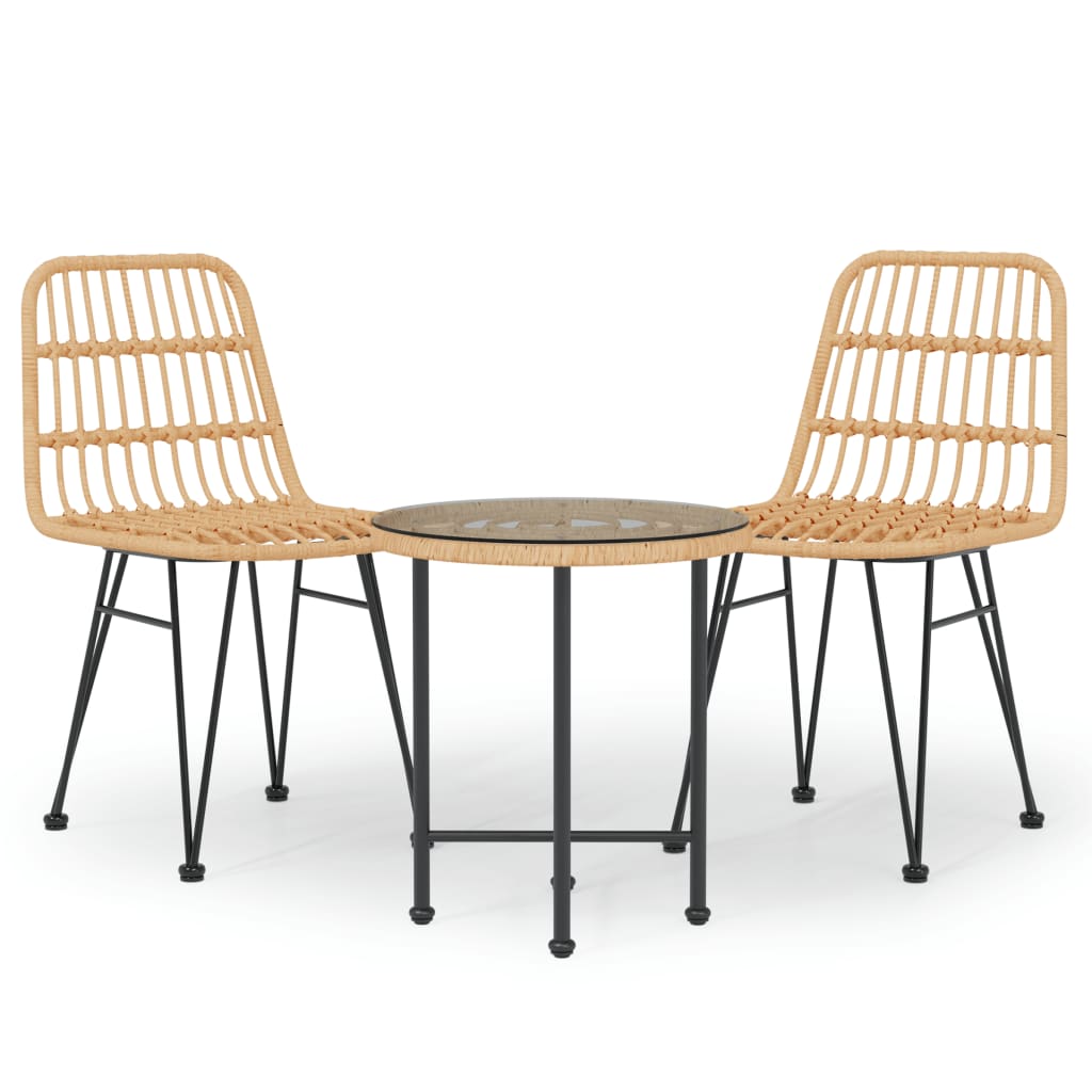 Set da Pranzo da Giardino 3 pz in Polyrattan - homemem39