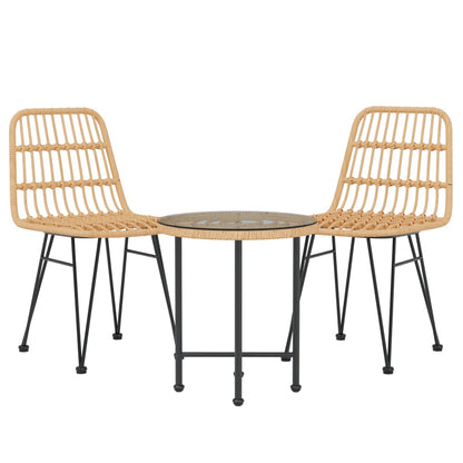 Set da Pranzo da Giardino 3 pz in Polyrattan - homemem39