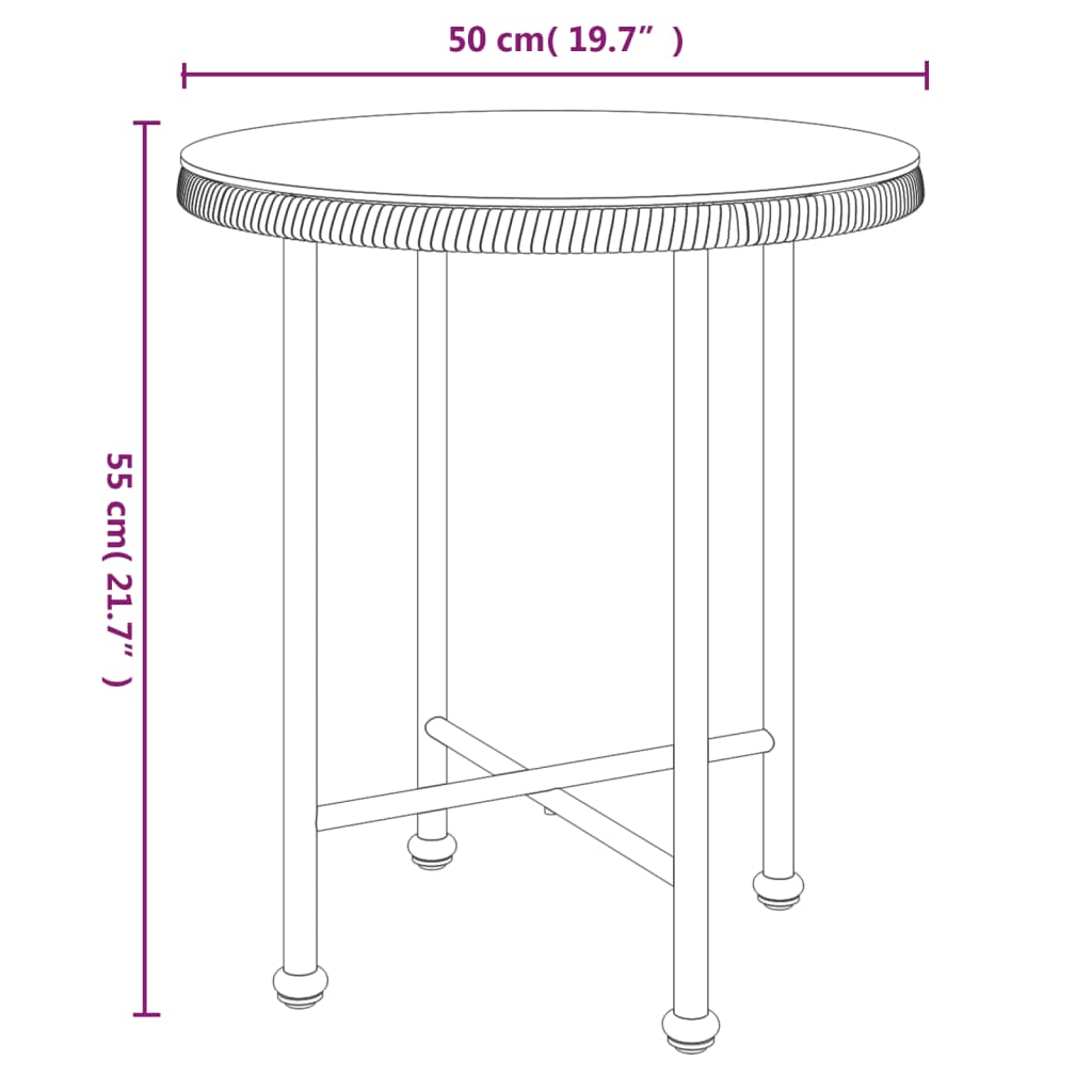 Set da Pranzo da Giardino 3 pz in Polyrattan - homemem39