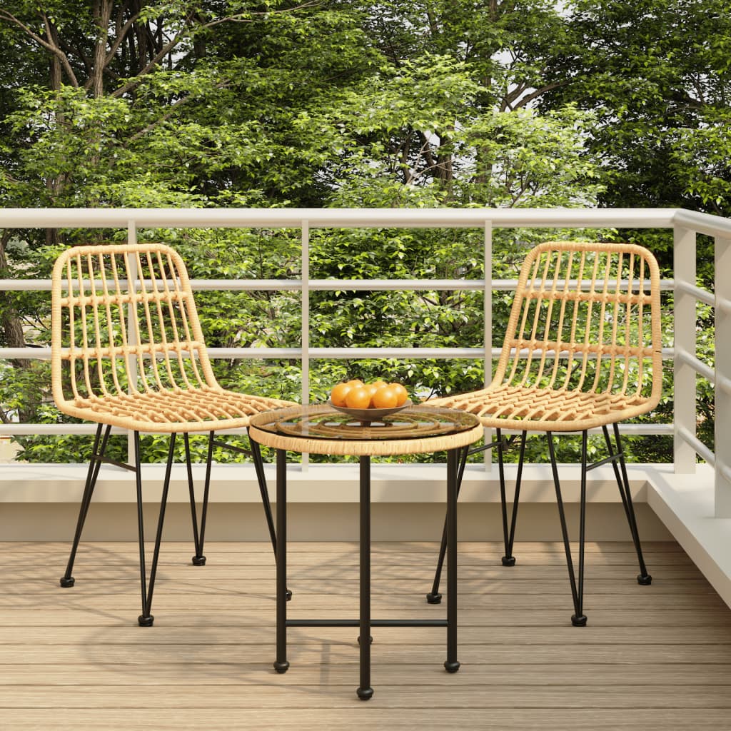 Set da Pranzo da Giardino 3 pz in Polyrattan - homemem39