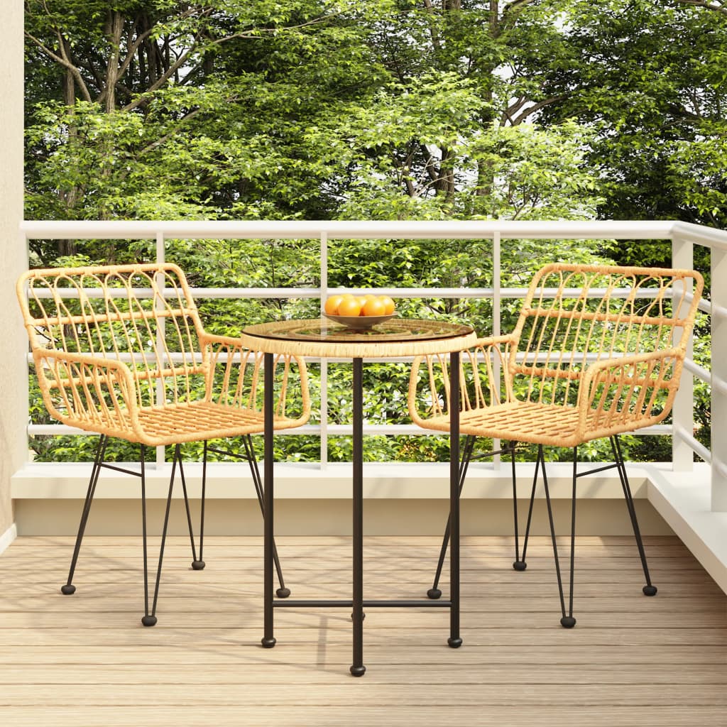 Set da Pranzo da Giardino 3 pz in Polyrattan - homemem39