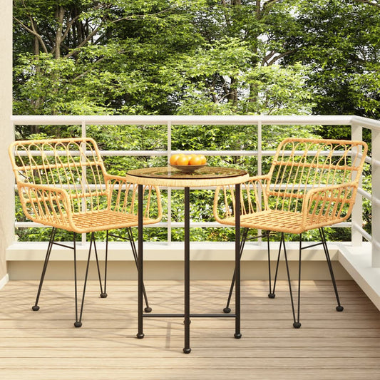 Set da Pranzo da Giardino 3 pz in Polyrattan - homemem39