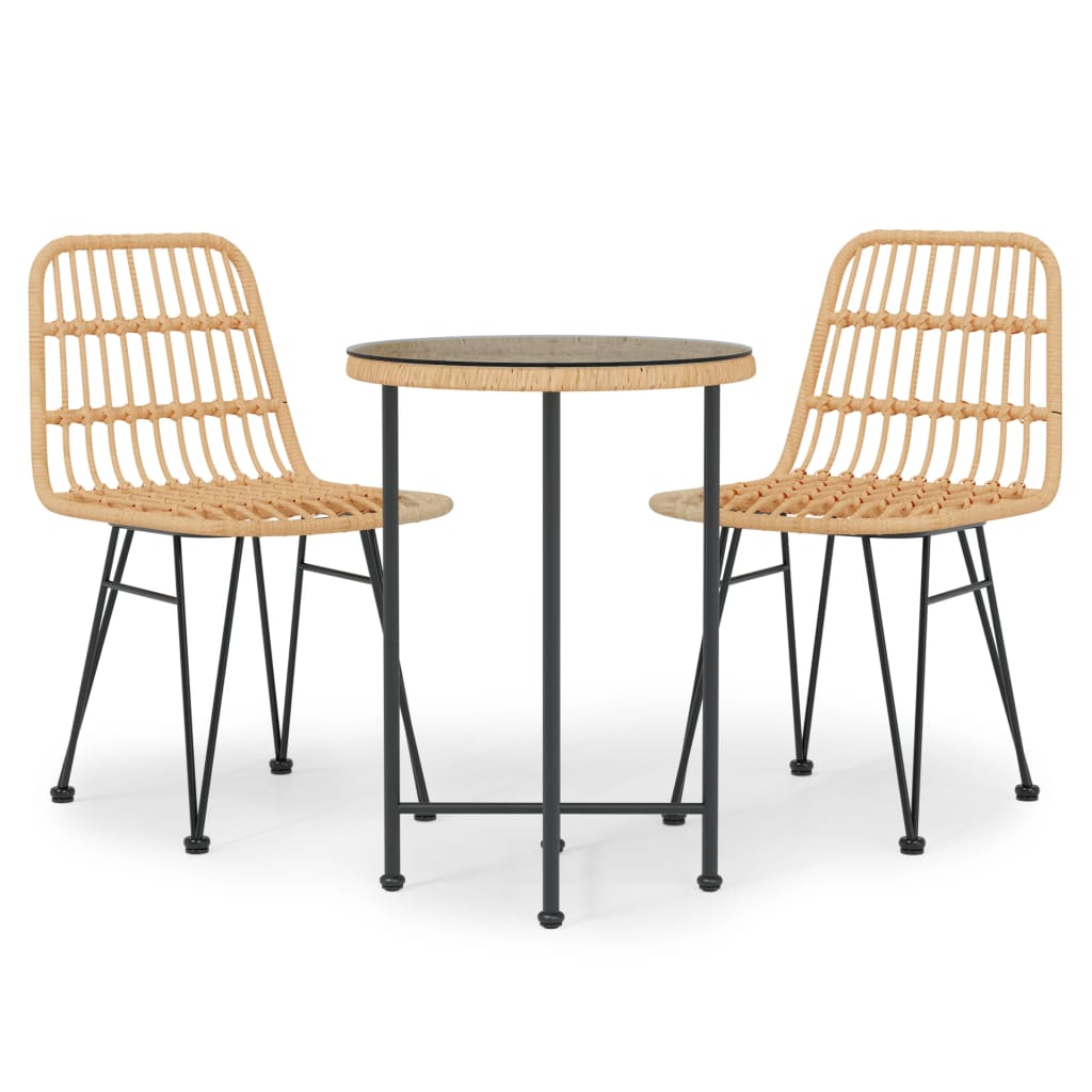 Set da Pranzo da Giardino 3 pz in Polyrattan - homemem39