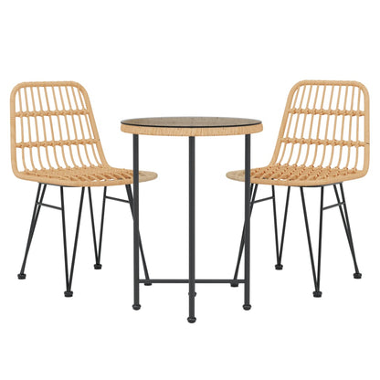 Set da Pranzo da Giardino 3 pz in Polyrattan - homemem39