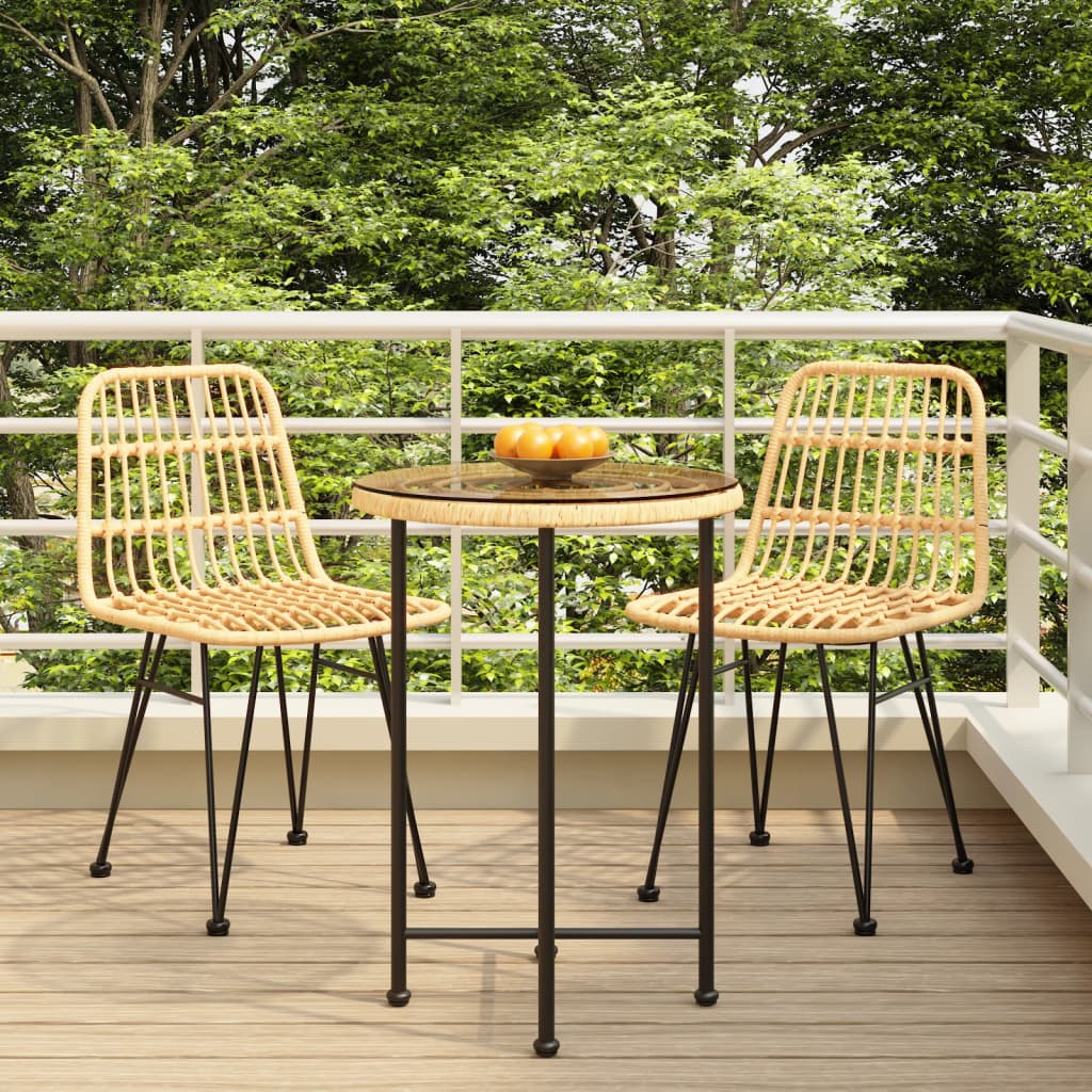 Set da Pranzo da Giardino 3 pz in Polyrattan - homemem39