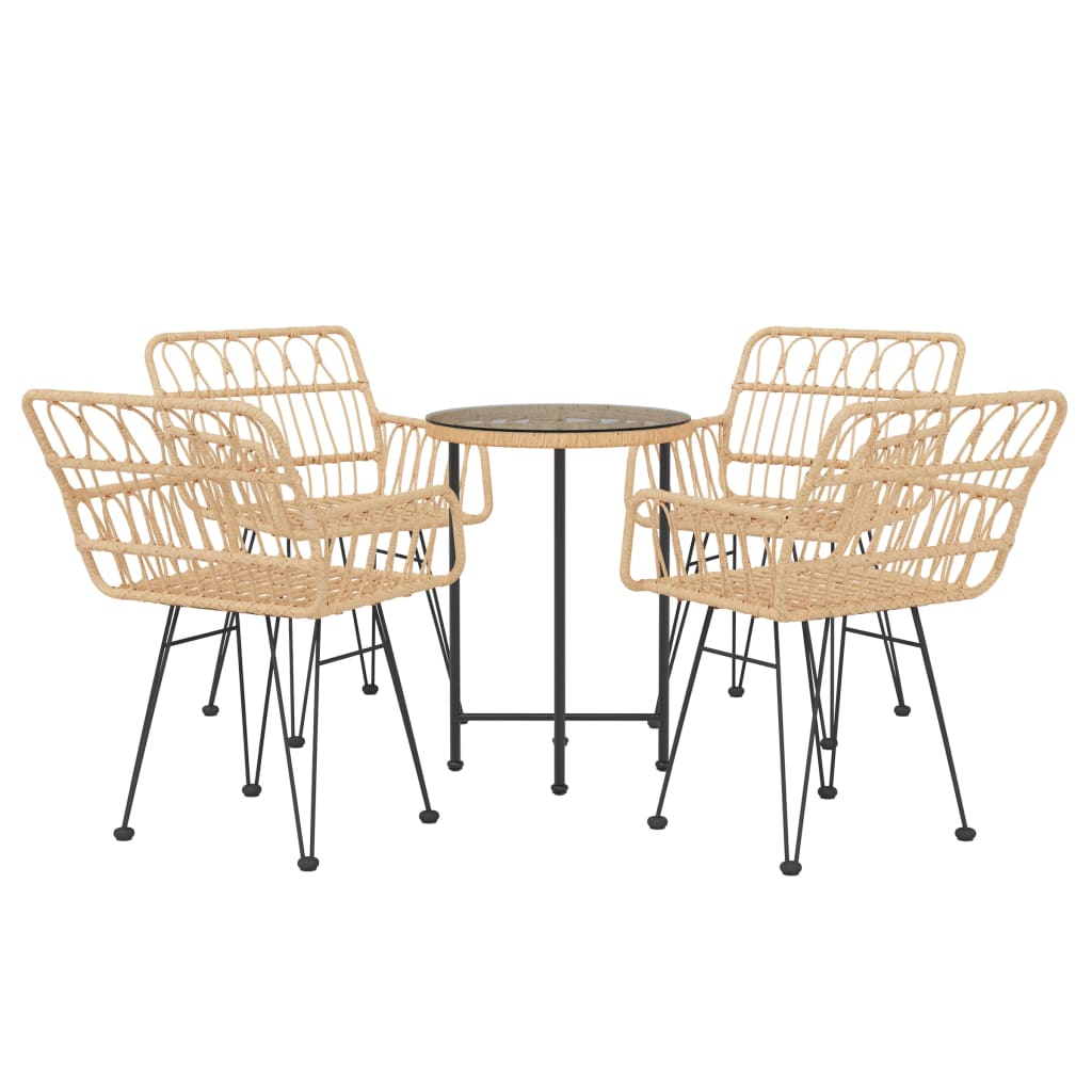 Set da Pranzo da Giardino 5 pz in Polyrattan - homemem39