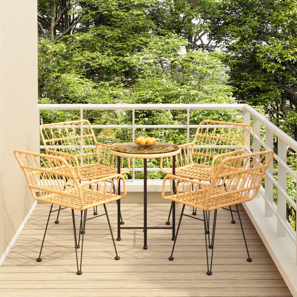 Set da Pranzo da Giardino 5 pz in Polyrattan - homemem39