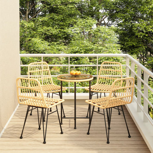 Set da Pranzo da Giardino 5 pz in Polyrattan - homemem39