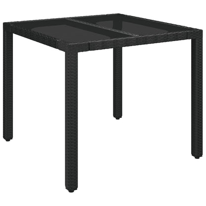 Set da Pranzo da Giardino 3 pz con Cuscini Nero in Polyrattan - homemem39