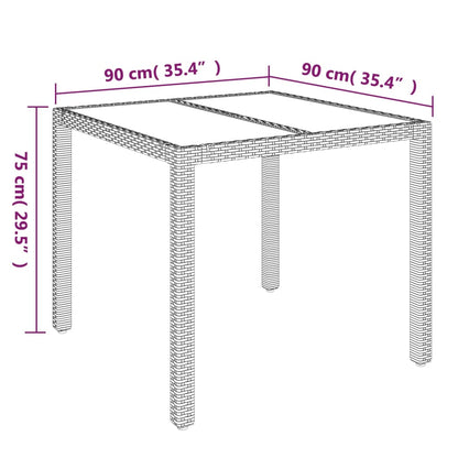 Set da Pranzo da Giardino 5 pz con Cuscini in Polyrattan Grigio - homemem39