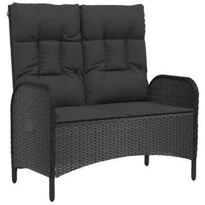 Set da Pranzo da Giardino 5 pz Nero con Cuscini in Polyrattan - homemem39