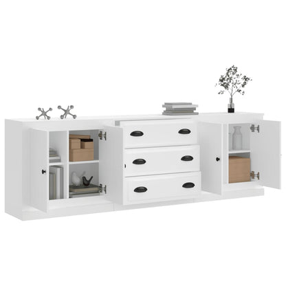 Credenze 3 pz Bianco in Legno Multistrato - homemem39