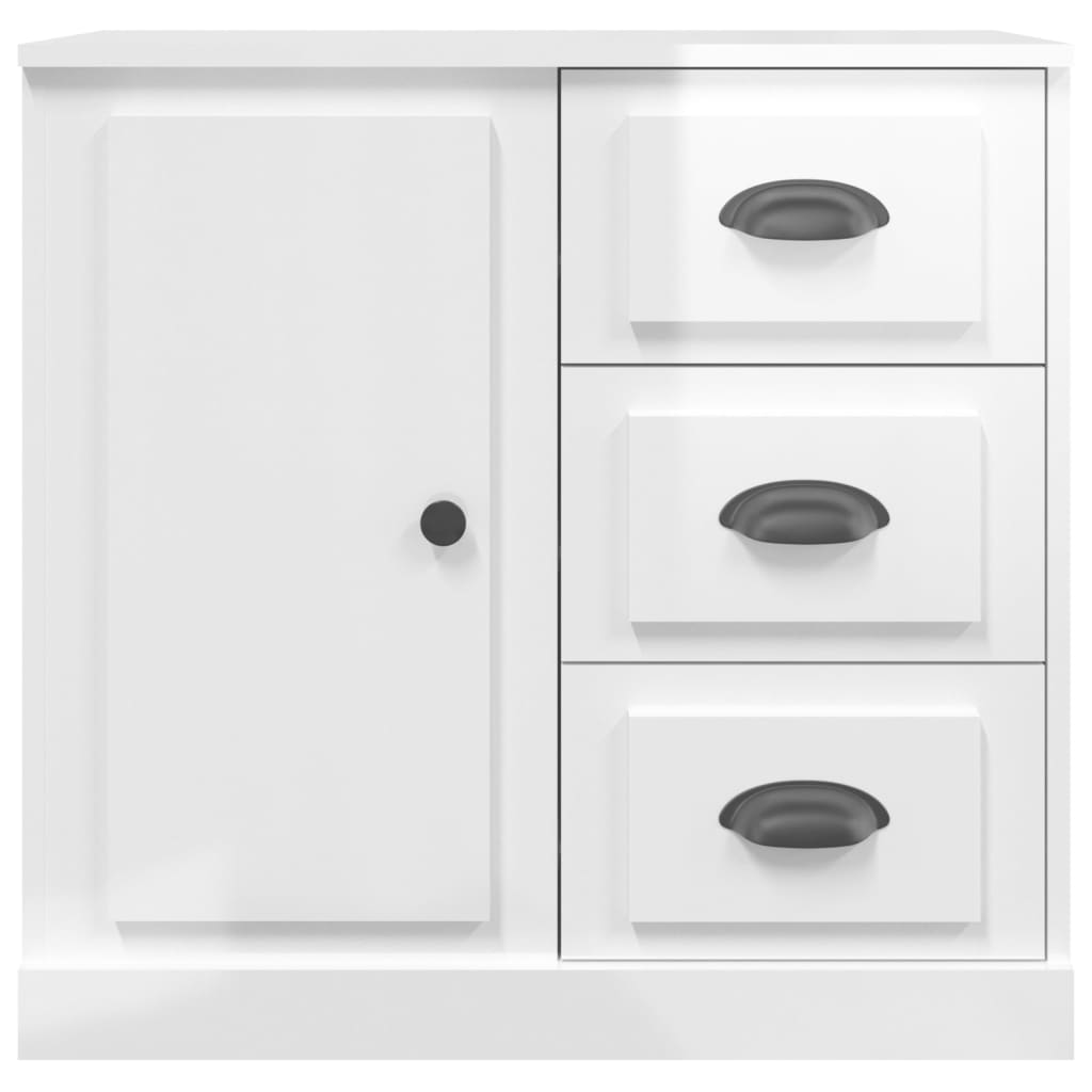 Credenze 2 pz Bianco Lucido in Legno Multistrato - homemem39