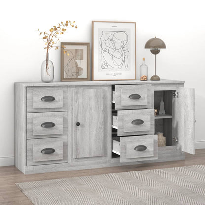 Credenze 2 pz Grigio Sonoma in Legno Multistrato - homemem39