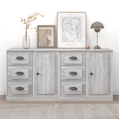 Credenze 2 pz Grigio Sonoma in Legno Multistrato - homemem39