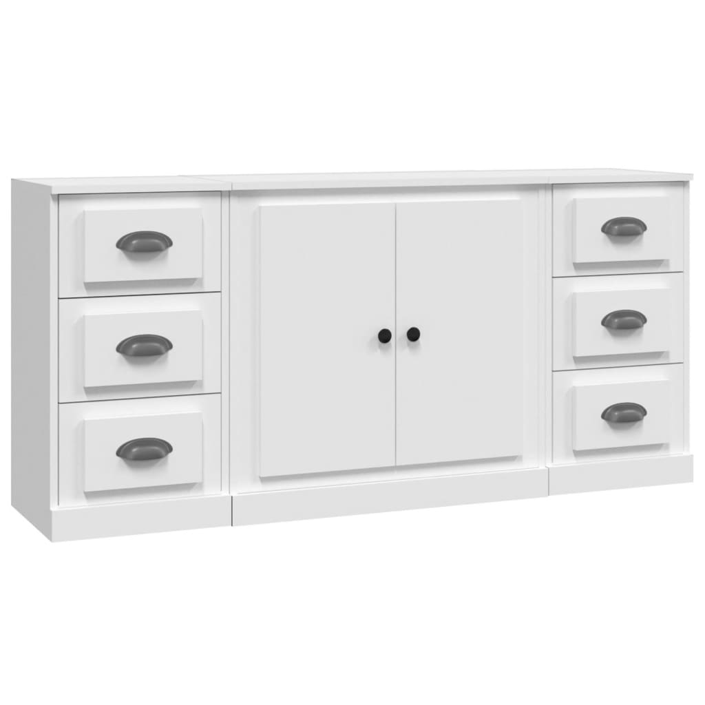 Credenze 3 pz Bianco in Legno Multistrato - homemem39