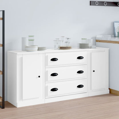 Credenze 3 pz Bianco in Legno Multistrato - homemem39