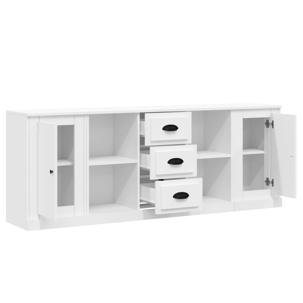 Credenze 3 pz Bianco in Legno Multistrato - homemem39