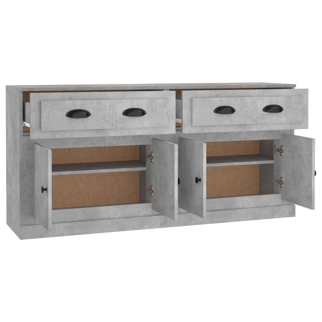 Credenze 2 pz Grigio Cemento in Legno Multistrato - homemem39