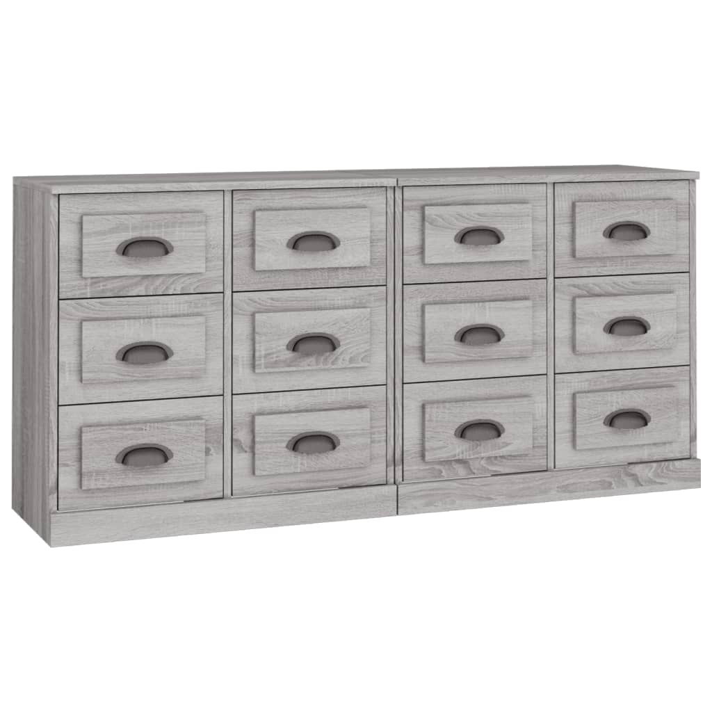 Credenze 2 pz Grigio Sonoma in Legno Multistrato - homemem39