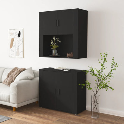 Credenza Nera in Legno Multistrato - homemem39