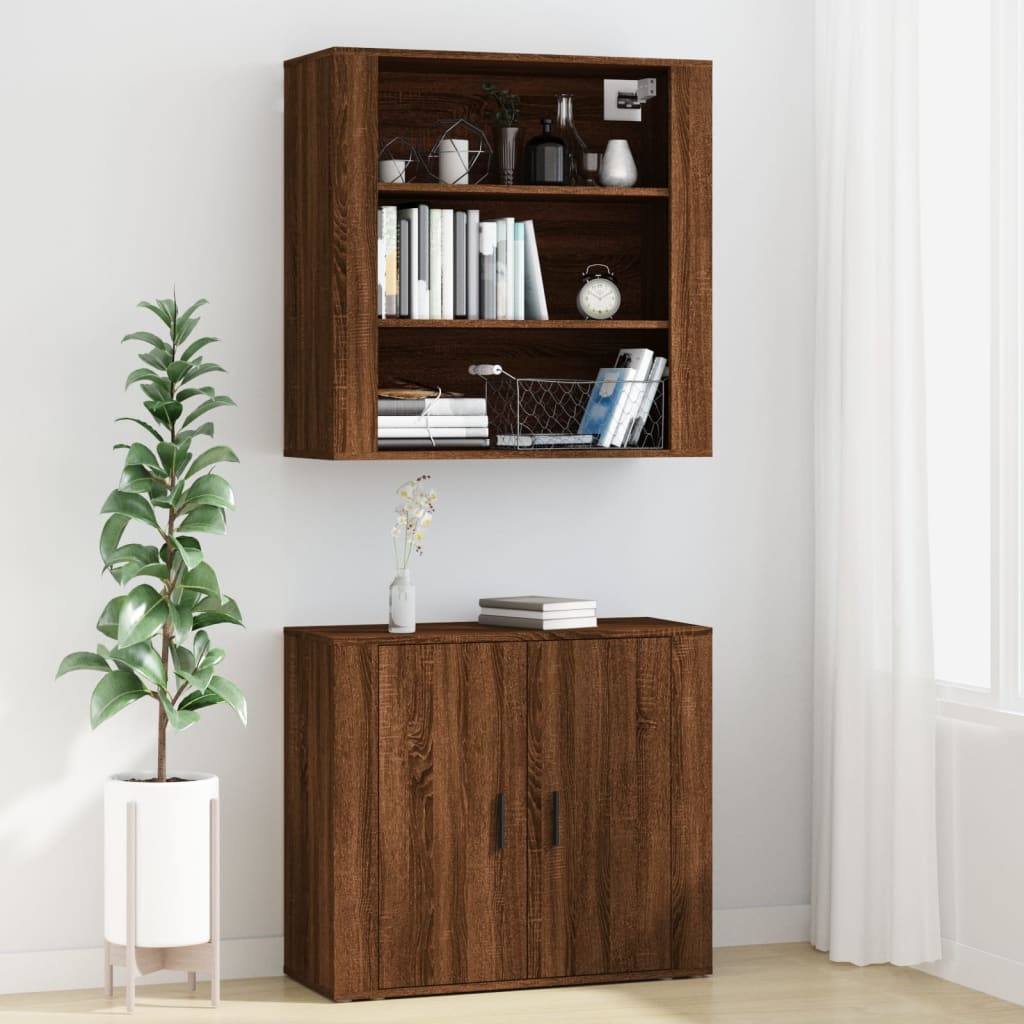 Credenza Rovere Marrone in Legno Multistrato - homemem39