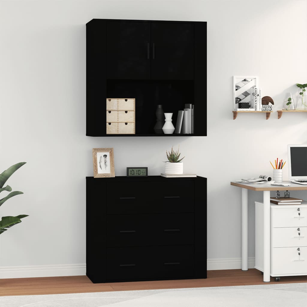 Credenza Nera in Legno Multistrato - homemem39