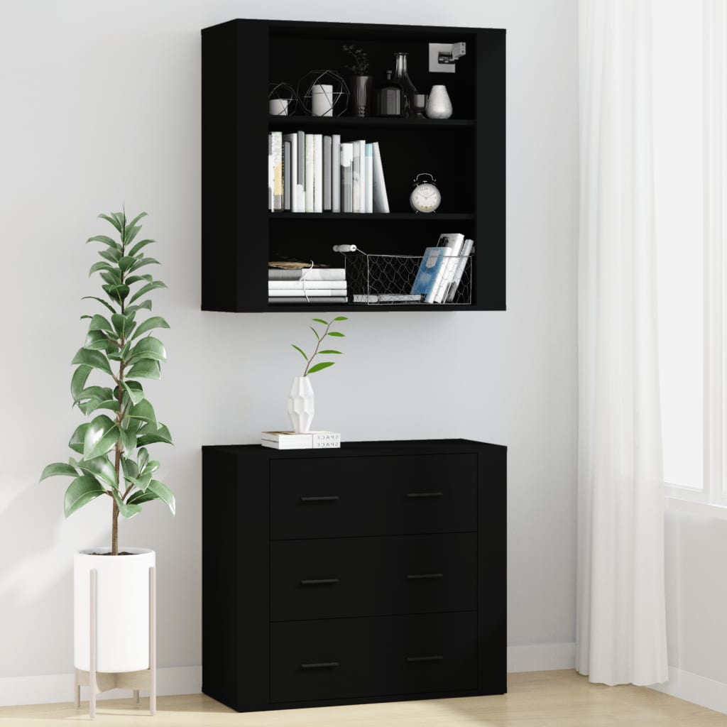 Credenza Nera in Legno Multistrato - homemem39