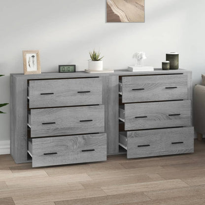 Credenze 2 pz Grigio Sonoma in Legno Multistrato - homemem39