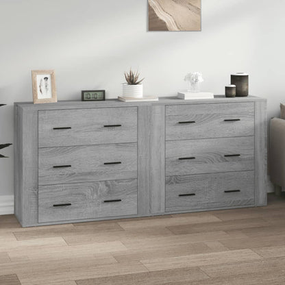 Credenze 2 pz Grigio Sonoma in Legno Multistrato - homemem39