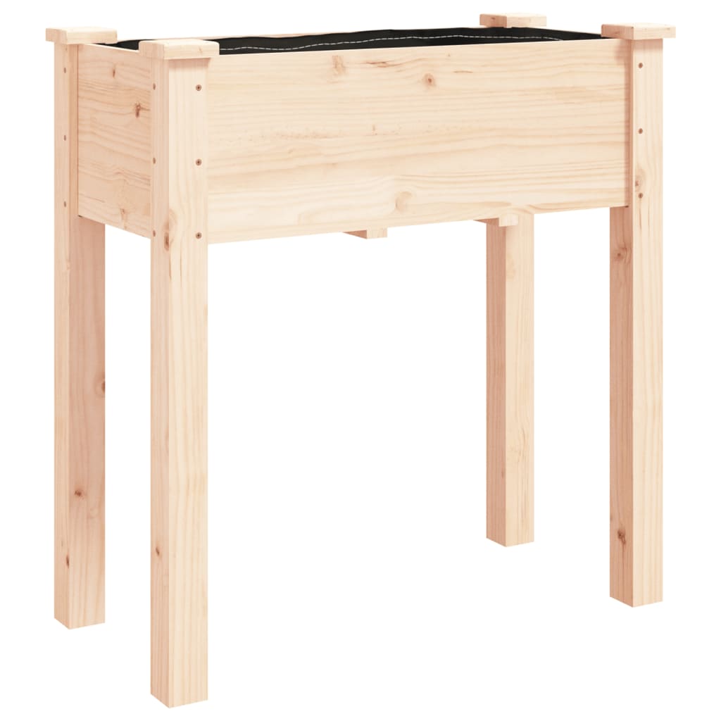 Fioriera con Fodera 71x37x76 cm Legno Massello di Abete - homemem39