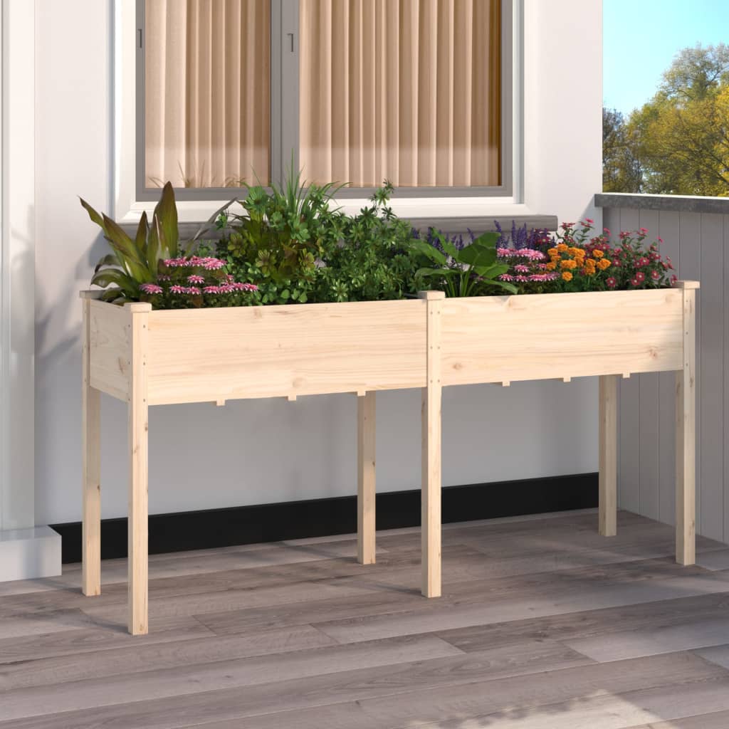 Fioriera con Fodera 161x45x76 cm Legno Massello di Abete - homemem39