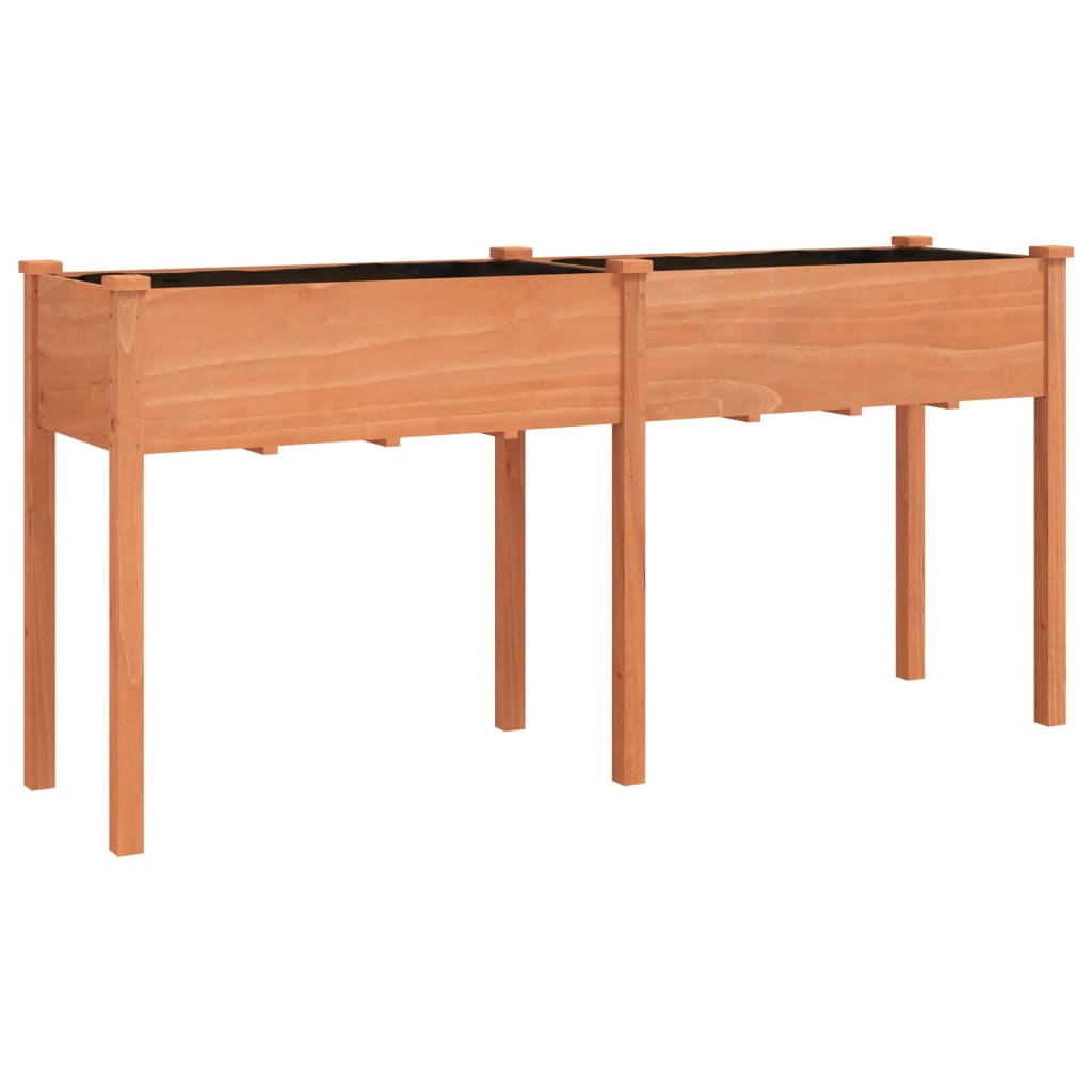 Fioriera con Fodera Marrone 161x45x76cm Legno Massello di Abete - homemem39