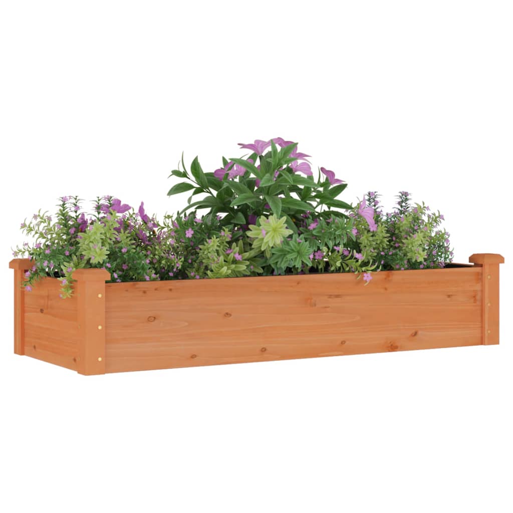 Fioriera Giardino Fodera Marrone 120x45x25cm Massello Abete - homemem39