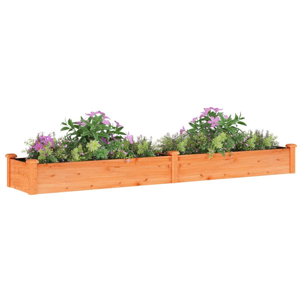 Fioriera Giardino Fodera Marrone 240x45x25 cm Massello Abete - homemem39