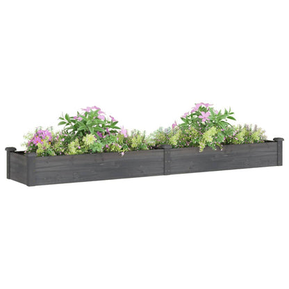 Fioriera Giardino con Fodera Grigia 240x45x25 cm Massello Abete - homemem39