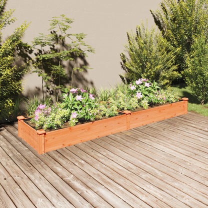 Fioriera Giardino con Fodera Marrone 240x60x25cm Massello Abete - homemem39