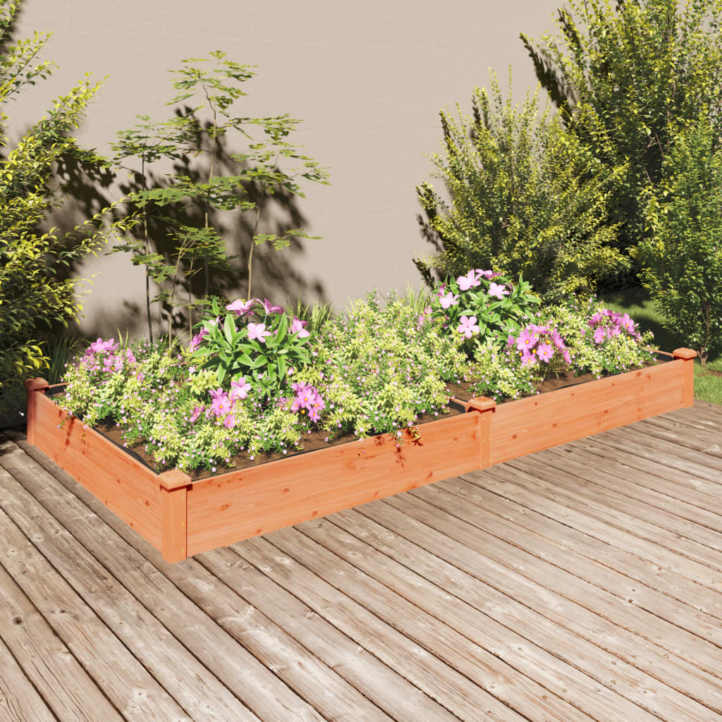 Fioriera da Giardino Fodera Marrone 240x120x25cm Massello Abete - homemem39